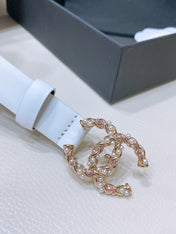 CHANEL 26S BELT 20 MM IN WHITE CALFSKIN 655208