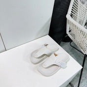 LW THONG SANDALS WHITE CALFSKIN