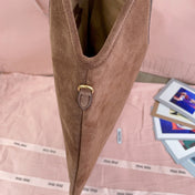 IVY TOTE BAG 40 IN BROWN SUEDE