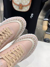 CHLOÉ NAMA SNEAKER 5 CM IN LIGHT PINK CALFSKIN