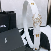 CHANEL 26S BELT 30 MM IN WHITE CALFSKIN 670901