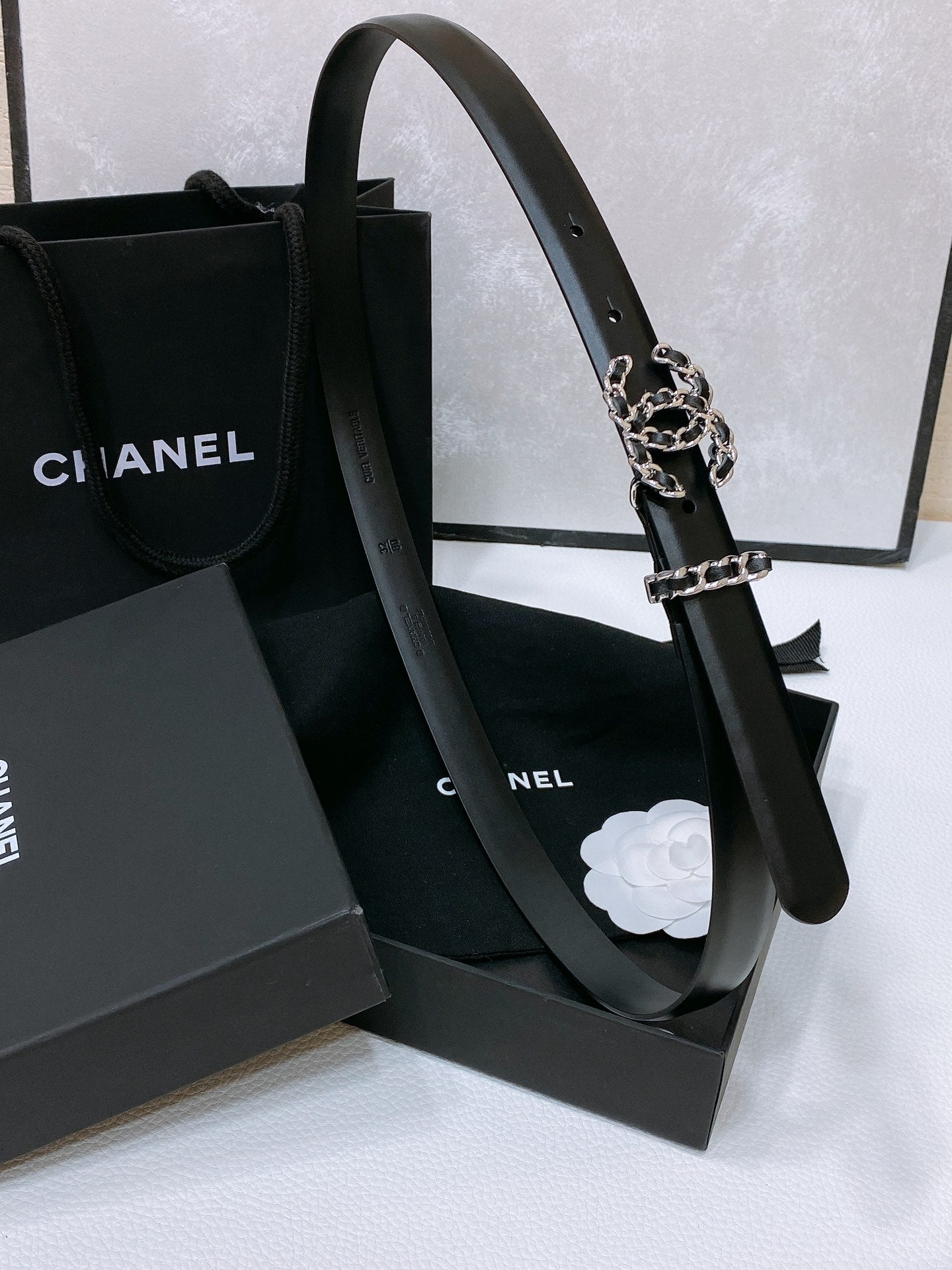 CHANEL 26S BELT 20 MM IN BLACK CALFSKIN 670910