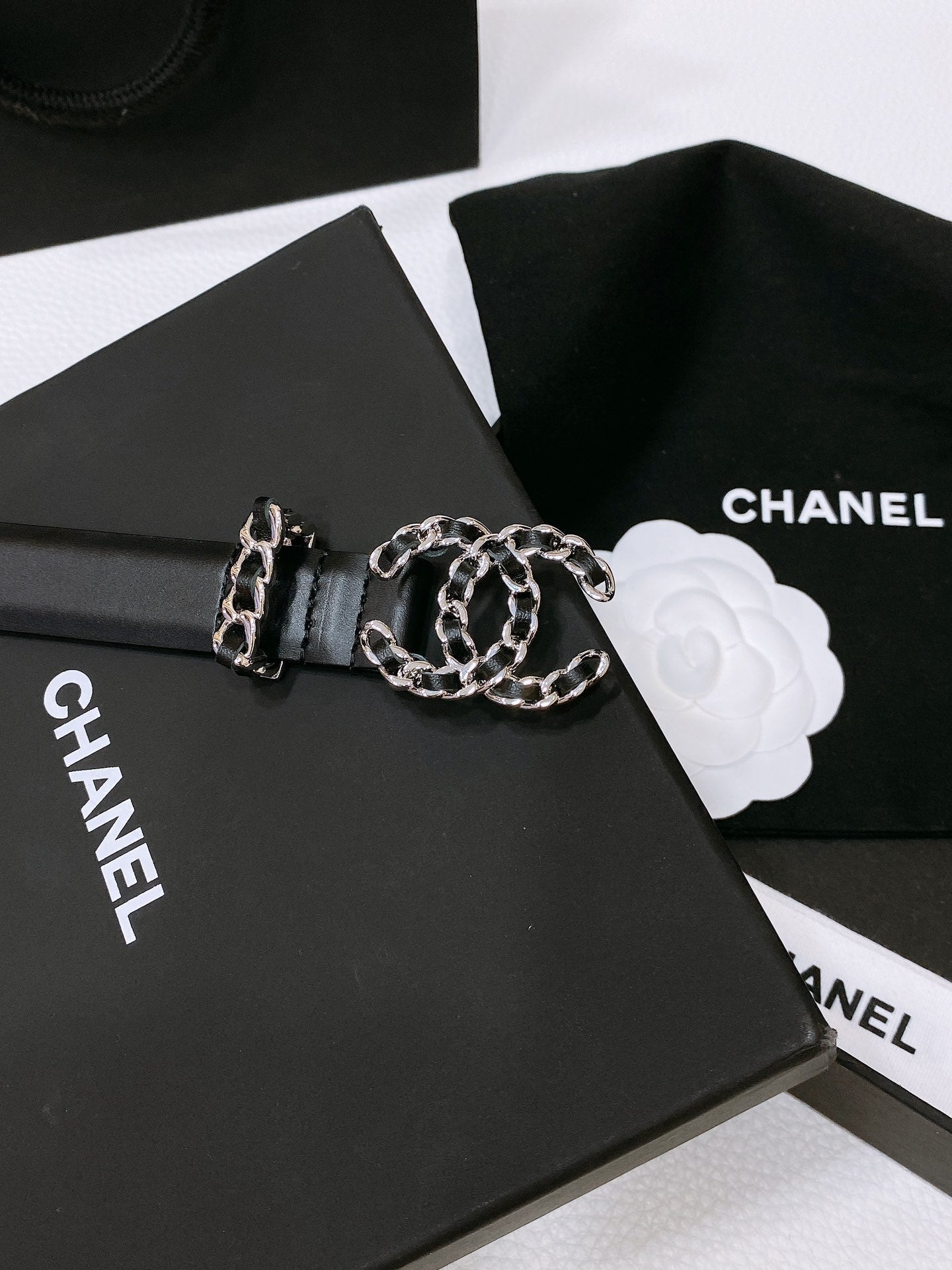 CHANEL 26S BELT 20 MM IN BLACK CALFSKIN 670910