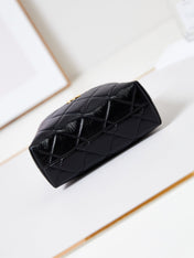 HOBO BAG 18 IN BLACK SOFT LAMBSKIN GOLD CHAIN