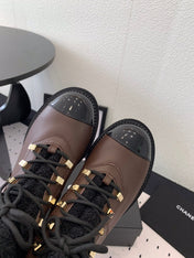 ANKLE BOOTS IN HICKORY BROWN CALFSKIN