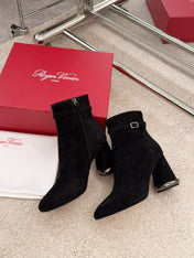 VIV' PODIUM BOOTIES IN BLACK SUEDE
