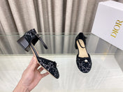 PEARL MARY JANE PUMP IN BLACK MIX WHITE TWEED 30 MM