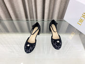 PEARL MARY JANE PUMP IN BLACK MIX WHITE TWEED 30 MM