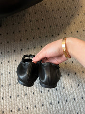 MIUMIU 26S BALLERINAS IN BLACK RUCHES NAPPA CALFSKIN