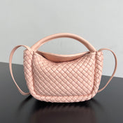 COBBLE TOP HANDLE BAG 23 IN MELON PINK LAMBSKIN