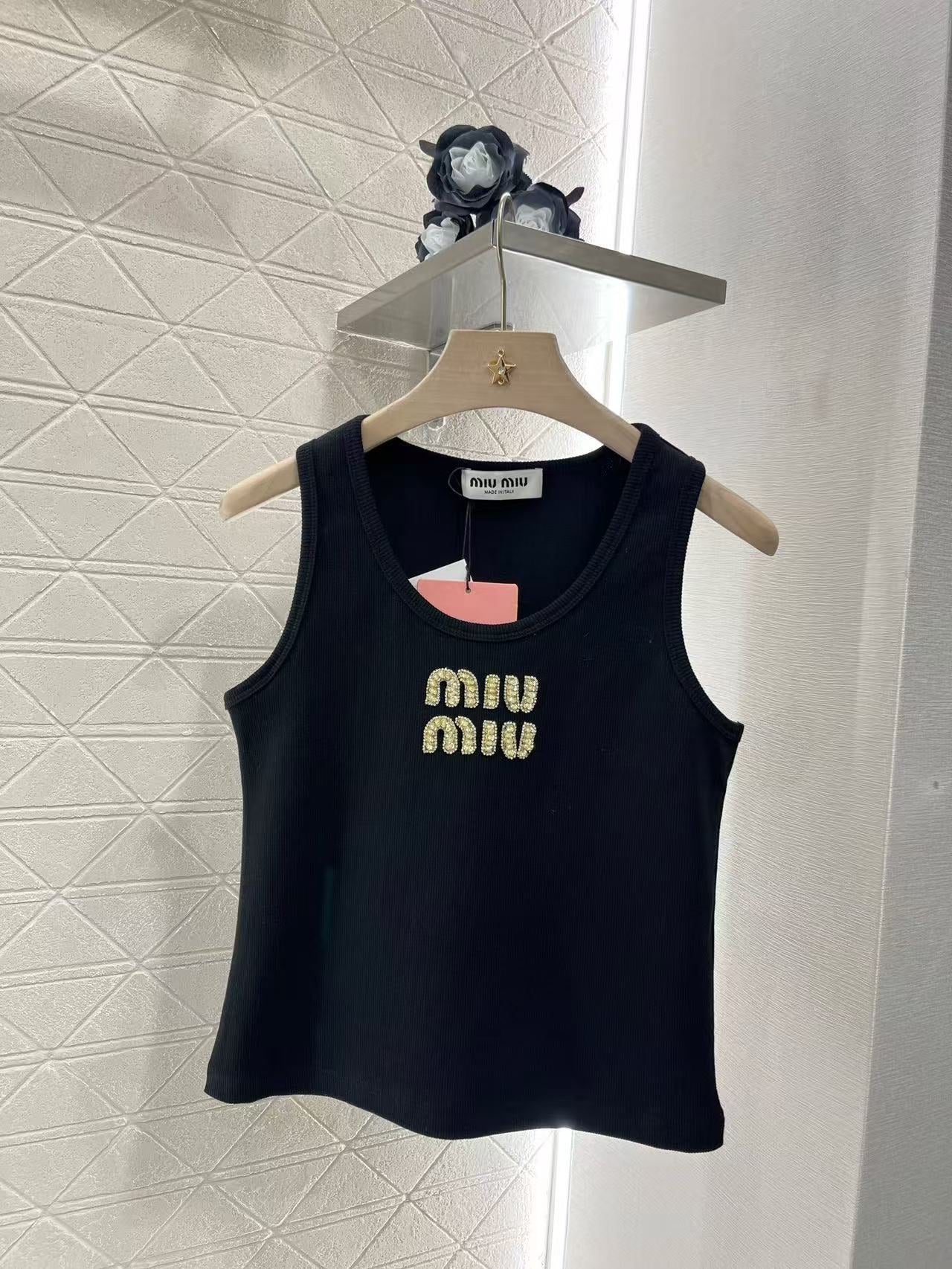 Miu Hand-beaded camisole