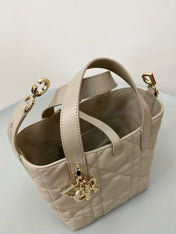 MINI TOUJOURS BUCKET BAG 18 IN BEIGE CANNAGE CALFSKIN