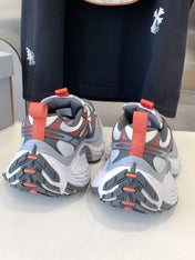 DAD SHOES IN GREY RED WHITE MESH AND CALFSKIN