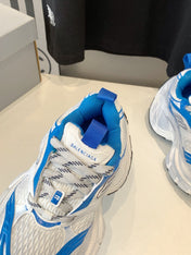 DAD SHOES IN WHITE MIX BLUE MESH AND CALFSKIN
