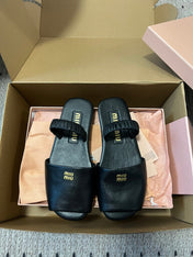 RUCHES SANDALS IN BLACK LAMBSKIN