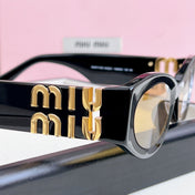 LOGO SMU 11WS SUNGLASSES 575894 IN BLACK ACETATE BROWN LENS