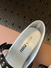 MIUMIU 26S BALLERINAS IN WHITE MESH FABRIC