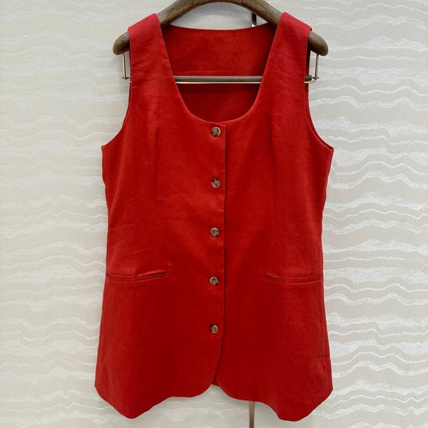 LP SLEEVELESS LINEN BLAZER 272246
