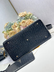 DIOR 26S TOUJOURS BAG 37 IN BLACK OSTRICH