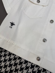 DIOR WHITE SHORT-SLEEVE DENIM JACKET