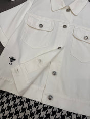 DIOR WHITE SHORT-SLEEVE DENIM JACKET