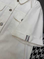 DIOR WHITE SHORT-SLEEVE DENIM JACKET