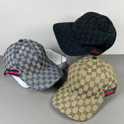 GG BASEBALL CAP IN BLACK MONOGRAM CANVAS