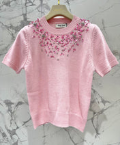 MIUMIU SHORT-SLEEVE KNIT TOP STYLE 298