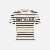DIOR 26S STRIPED SHORT-SLEEVE KNIT SWEATER 1076