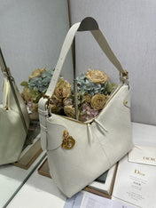 DIOR 26S VOYAGE BAG 34 IN CREAM WHITE CALFSKIN