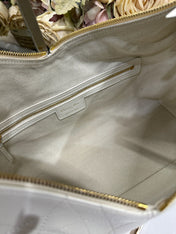 DIOR 26S VOYAGE BAG 34 IN CREAM WHITE CALFSKIN