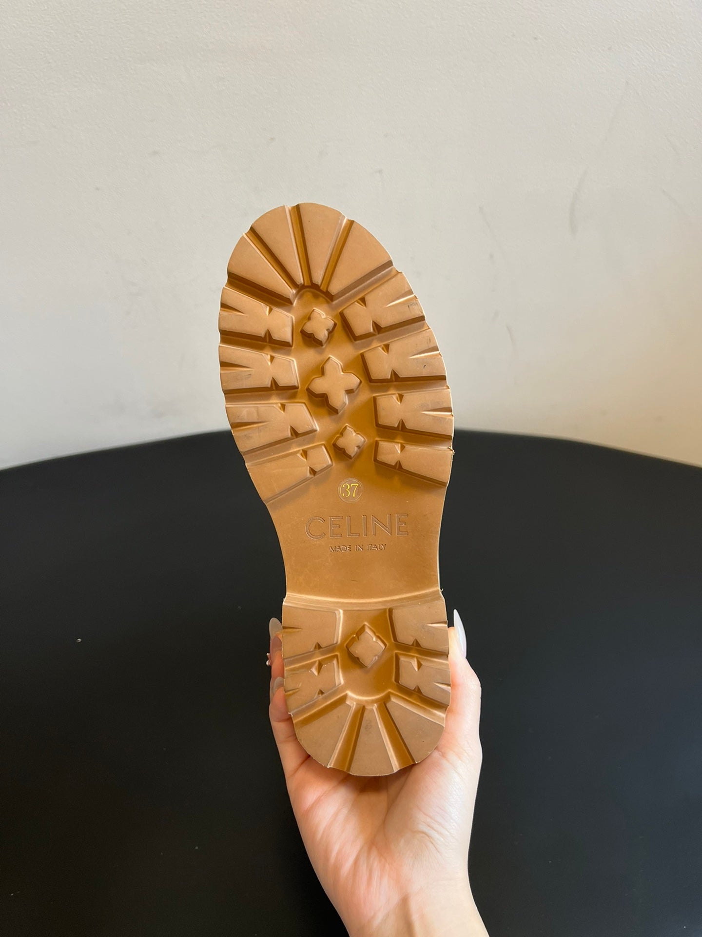 CELINE 26S ANKLE BOOTS 60 MM IN ORANGE BROWN CALFSKIN AND BEIGE WOOL