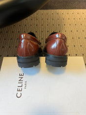 CELINE 26S LOAFER IN WINE RED CALFSKIN
