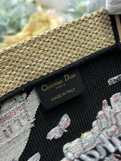 DIOR 26S BOOK TOTE BAG 25 IN MUTICOLOR RAFFIA STYLE 4