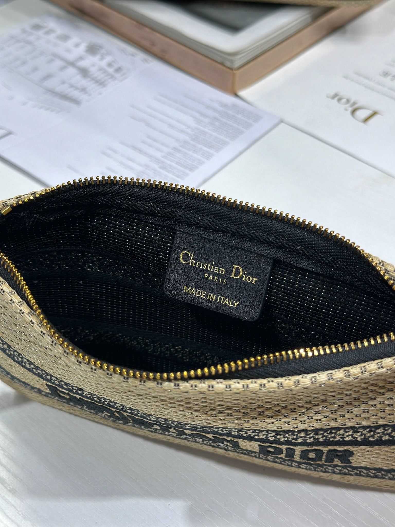 DIOR 26S BOOK TOTE BAG 25 IN MUTICOLOR RAFFIA STYLE 4