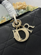 DIOR 26S CANNAGE GRANVILLE 34 IN BLACK CALFSKIN