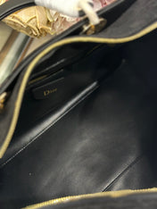 DIOR 26S CANNAGE GRANVILLE BAG 34 IN BLACK SUEDE