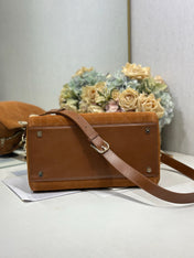 DIOR 26S CANNAGE GRANVILLE BAG 34 IN LIGHT BROWN SUEDE