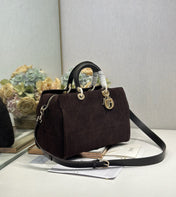 DIOR 26S CANNAGE GRANVILLE 34 IN DARK BROWN SUEDE