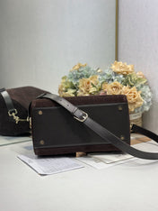 DIOR 26S CANNAGE GRANVILLE 34 IN DARK BROWN SUEDE