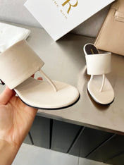 THE ROW 26S HEELED THONG MULES 60MM IN WHITE CALFSKIN