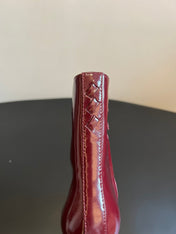BOTTEGA VENETA 26S POINTED-TOE BOOTS 50 MM IN DARK RED CALFSKIN