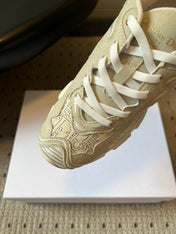 DIOR 26S VIBE SNEAKER 55MM IN BEIGE DIOR OBLIQUE LUSENTI EMBROIDERED COTTON AND SUEDE
