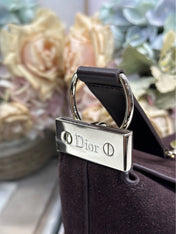 DIOR 26S DIORLY BAG 28 IN DARK BROWN SUEDE