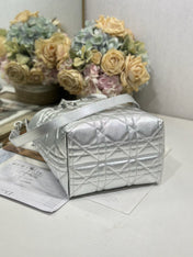 DIOR 26S TOUJOURS BAG 23 IN SILVER CALFSKIN
