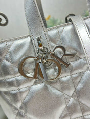 DIOR 26S TOUJOURS BAG 23 IN SILVER CALFSKIN