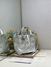 DIOR 26S TOUJOURS BAG 23 IN SILVER CALFSKIN