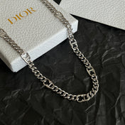 CD 26S LOGO LINK CHAIN NECKLACE IN SILVER METAL 633148