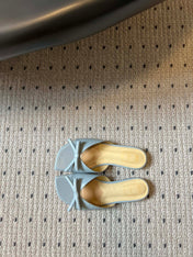 DIOR 26S OBLIQUE BOW MULE IN CLOUD BLUE CALFSKIN