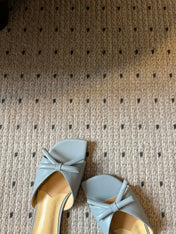 DIOR 26S OBLIQUE BOW MULE IN CLOUD BLUE CALFSKIN